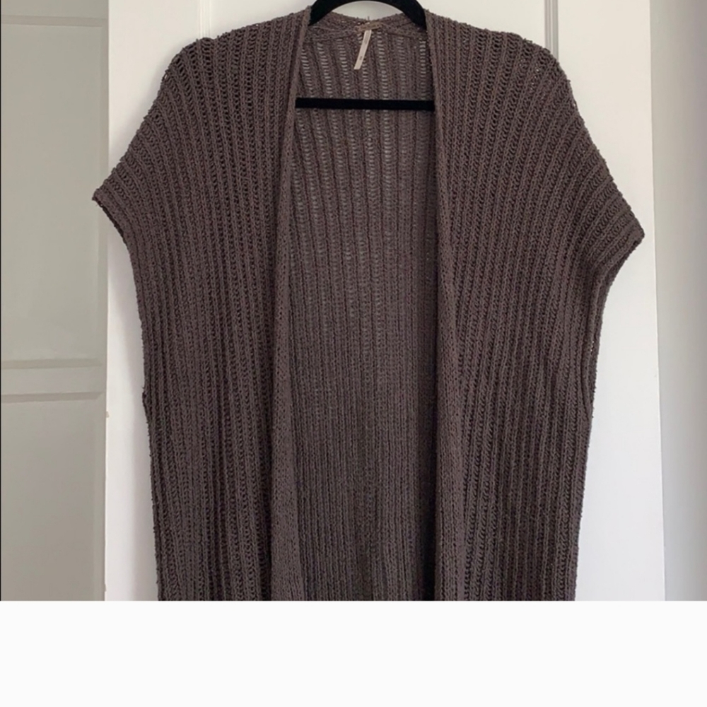 Free People Brown Maxi Cardigan Sweater with Pockets - Picture 7 of 7